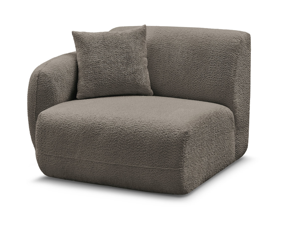 chauffeuse 1 place avec accoudoir pour canapé modulable anda tissu chenille gekleurd taupe
