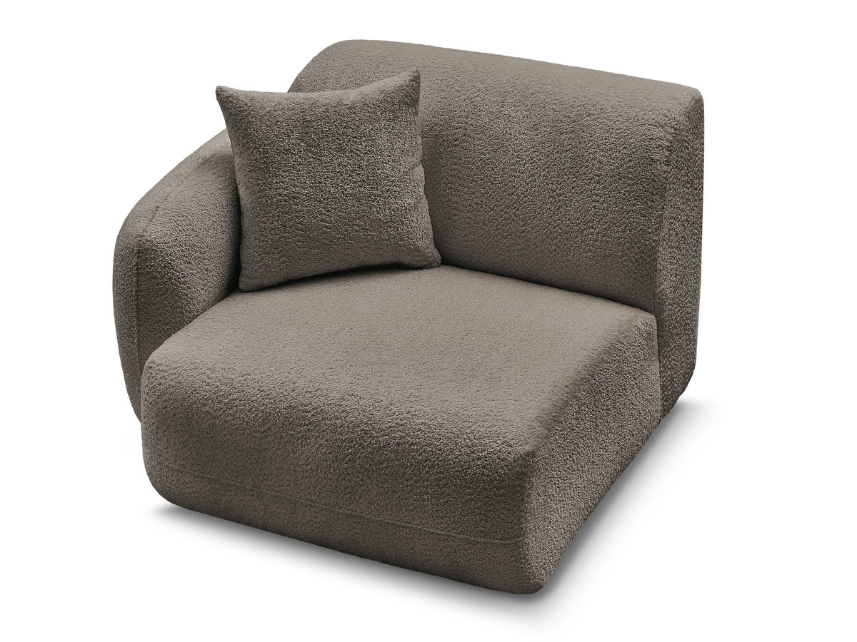 Chauffeuse 1 place avec accoudoir pour canapé modulable ANDA tissu chenille