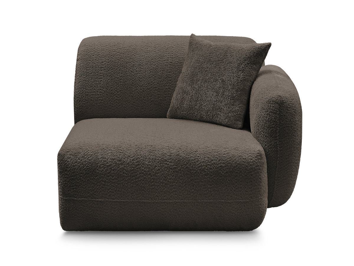 Chauffeuse 1 place avec accoudoir pour canapé modulable ANDA tissu chenille