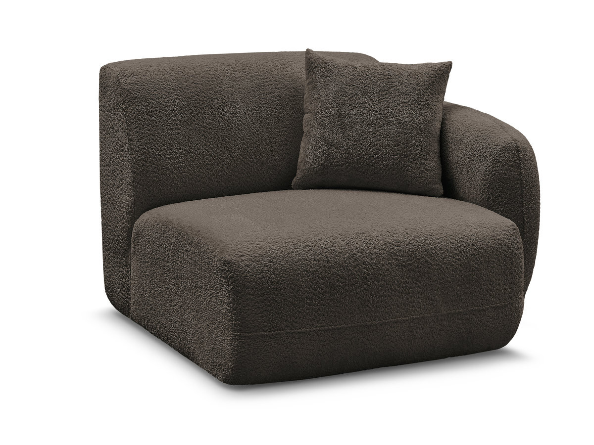 Chauffeuse 1 place avec accoudoir pour canapé modulable ANDA tissu chenille