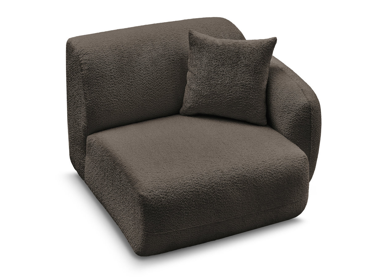 Chauffeuse 1 place avec accoudoir pour canapé modulable ANDA tissu chenille