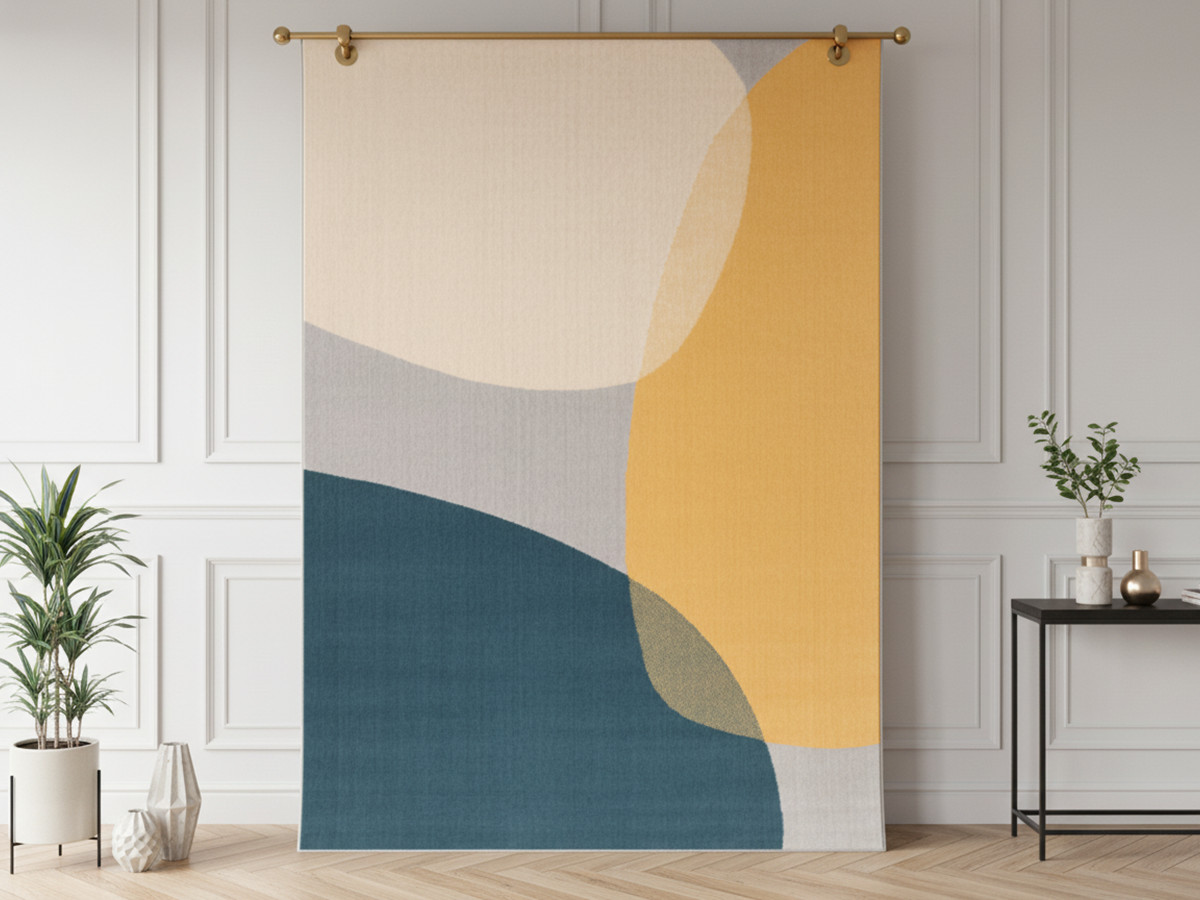 Tapis poils ras NICOLE motif abstrait Tapis poils ras NICOLE motif abstrait