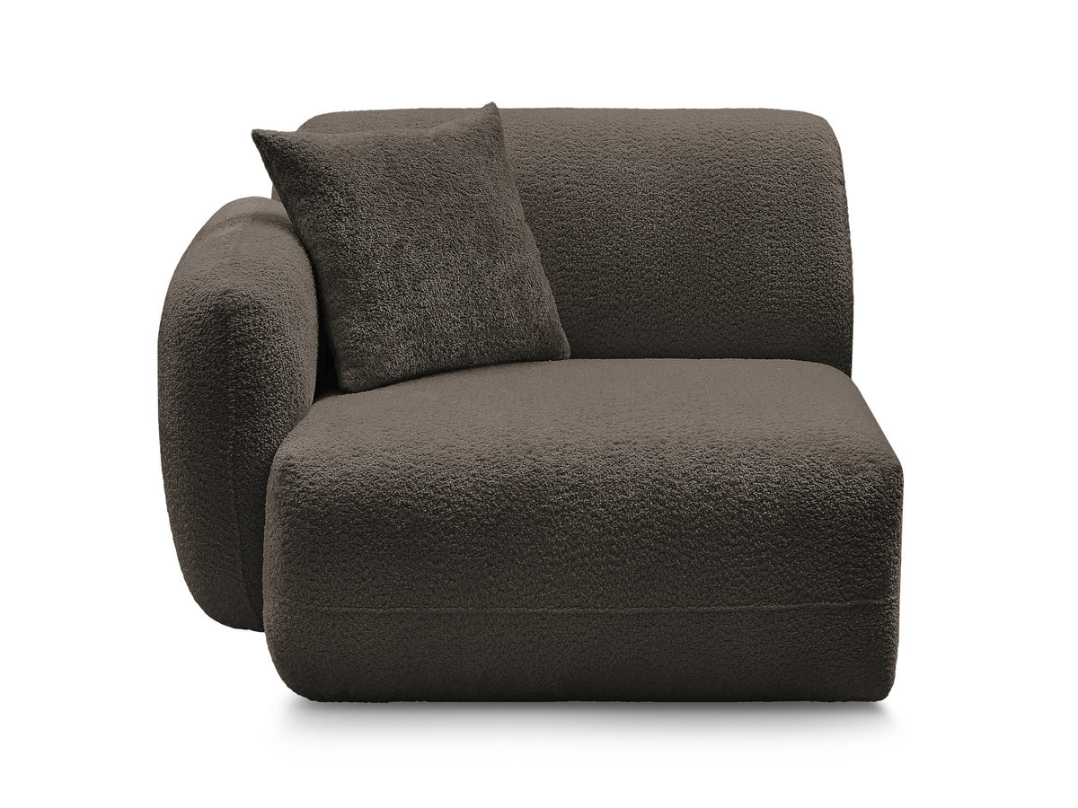 Chauffeuse 1 place avec accoudoir pour canapé modulable ANDA tissu chenille