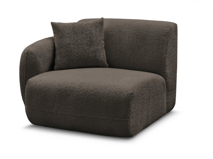 Chauffeuse 1 place avec accoudoir pour canapé modulable ANDA tissu chenille