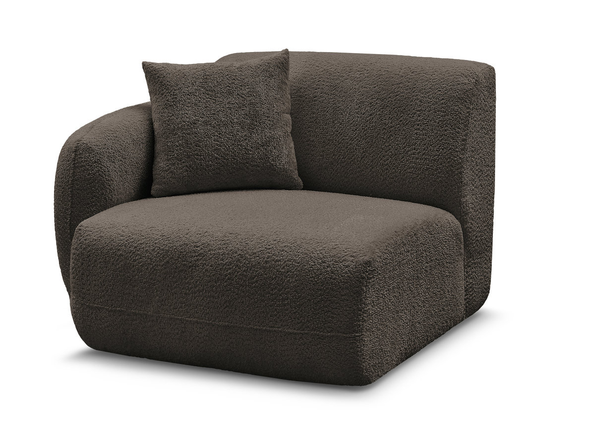 chauffeuse 1 place avec accoudoir pour canapé modulable anda tissu chenille gekleurd marron