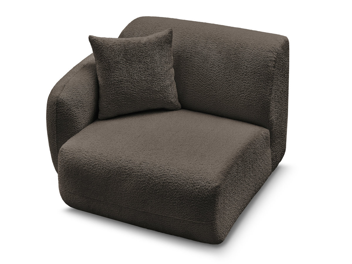 Chauffeuse 1 place avec accoudoir pour canapé modulable ANDA tissu chenille