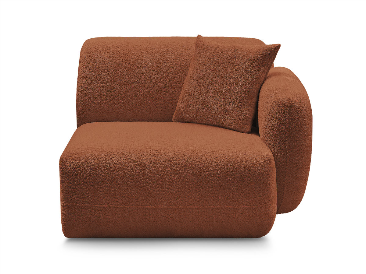 Chauffeuse 1 place avec accoudoir pour canapé modulable ANDA chenille orange — vue 6