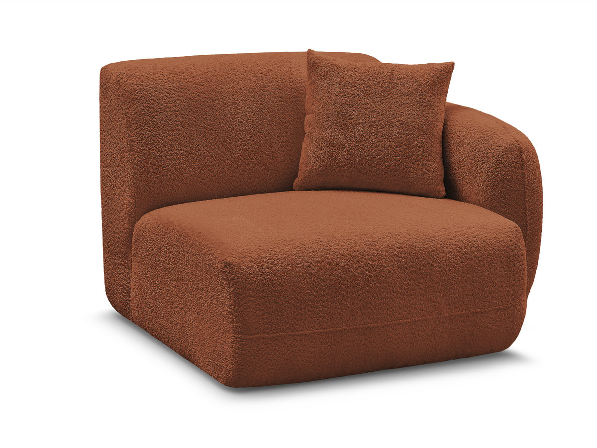 chauffeuse 1 place avec accoudoir pour canapé modulable anda tissu chenille gekleurd orange