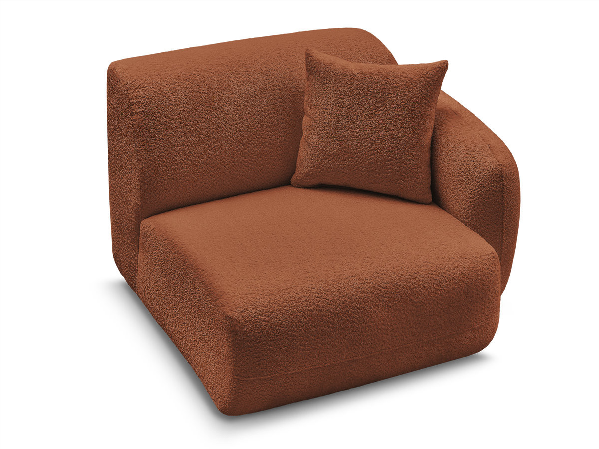 Chauffeuse 1 place avec accoudoir pour canapé modulable ANDA tissu chenille