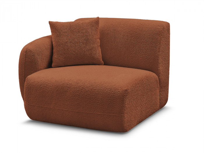 Chauffeuse 1 place avec accoudoir pour canapé modulable ANDA tissu chenille