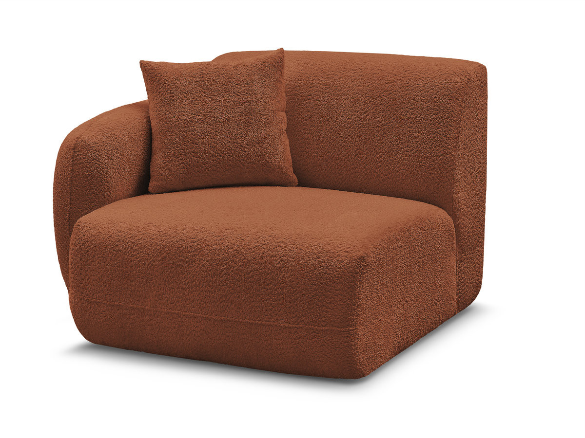 Chauffeuse 1 place avec accoudoir pour canapé modulable ANDA tissu chenille