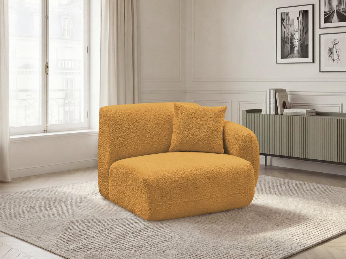 Chauffeuse 1 place avec accoudoir pour canapé modulable ANDA tissu chenille