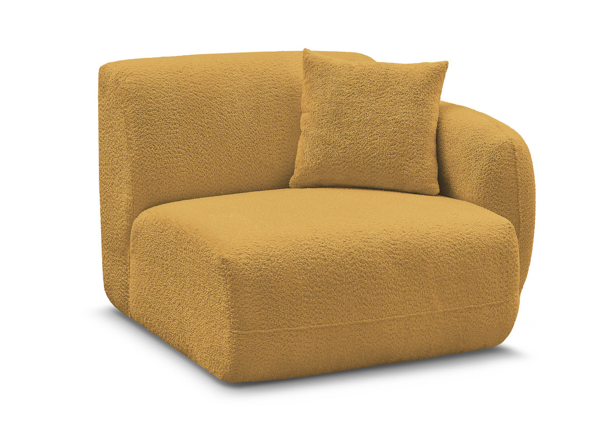 chauffeuse 1 place avec accoudoir pour canapé modulable anda tissu chenille gekleurd jaune