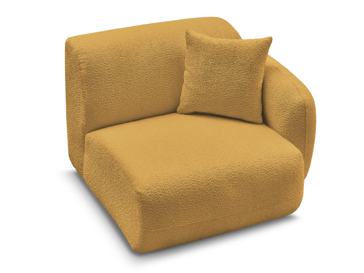 Chauffeuse 1 place avec accoudoir pour canapé modulable ANDA tissu chenille