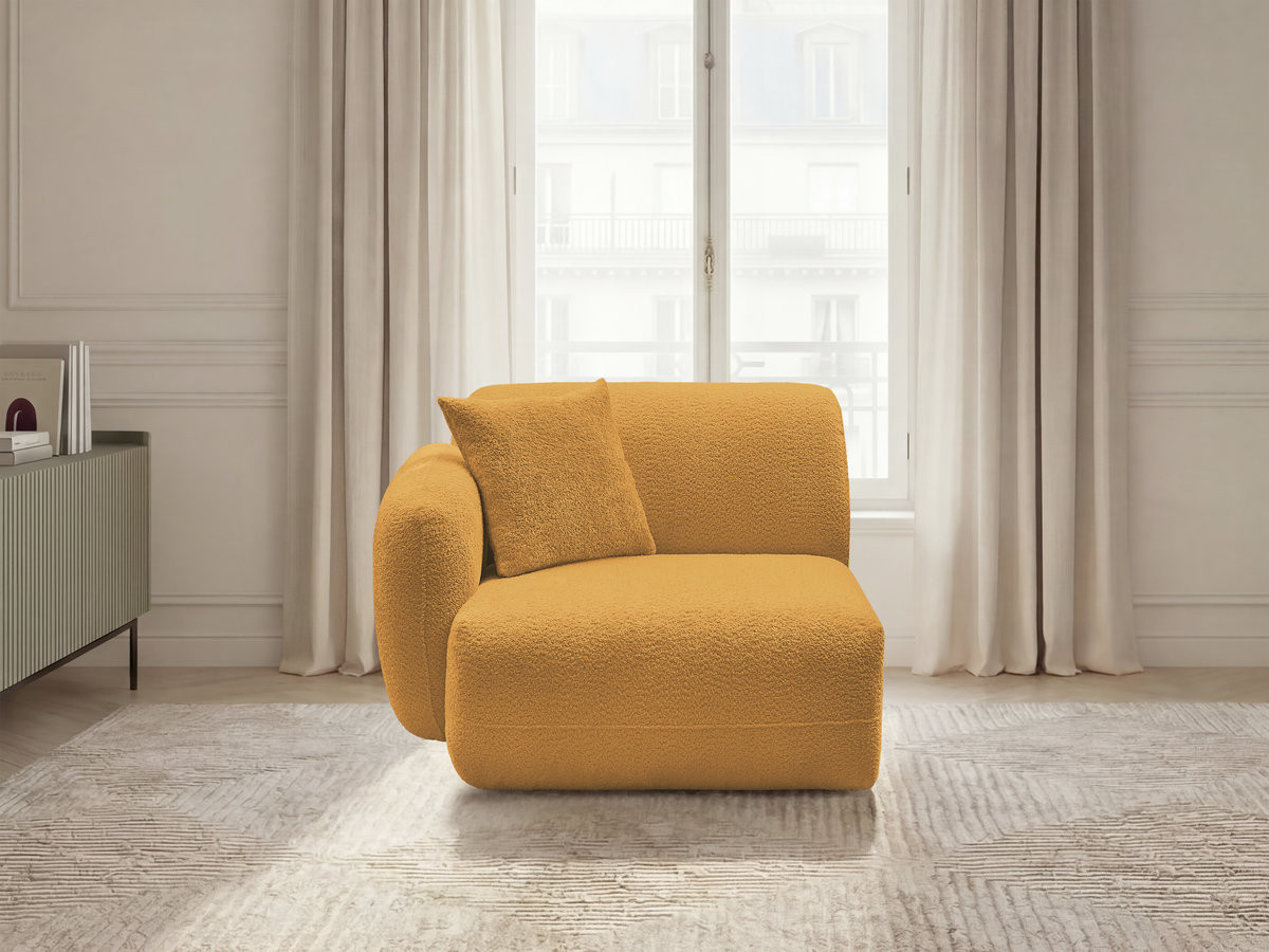 Chauffeuse 1 place avec accoudoir pour canapé modulable ANDA tissu chenille