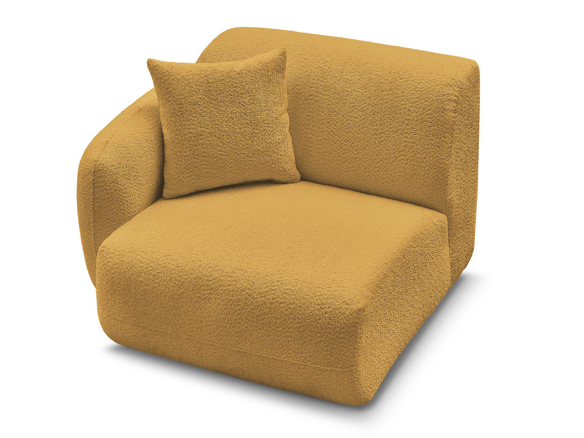 Chauffeuse 1 place avec accoudoir pour canapé modulable ANDA tissu chenille