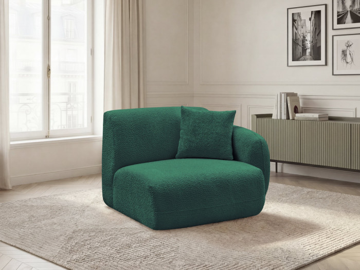 Chauffeuse 1 place avec accoudoir pour canapé modulable ANDA tissu chenille