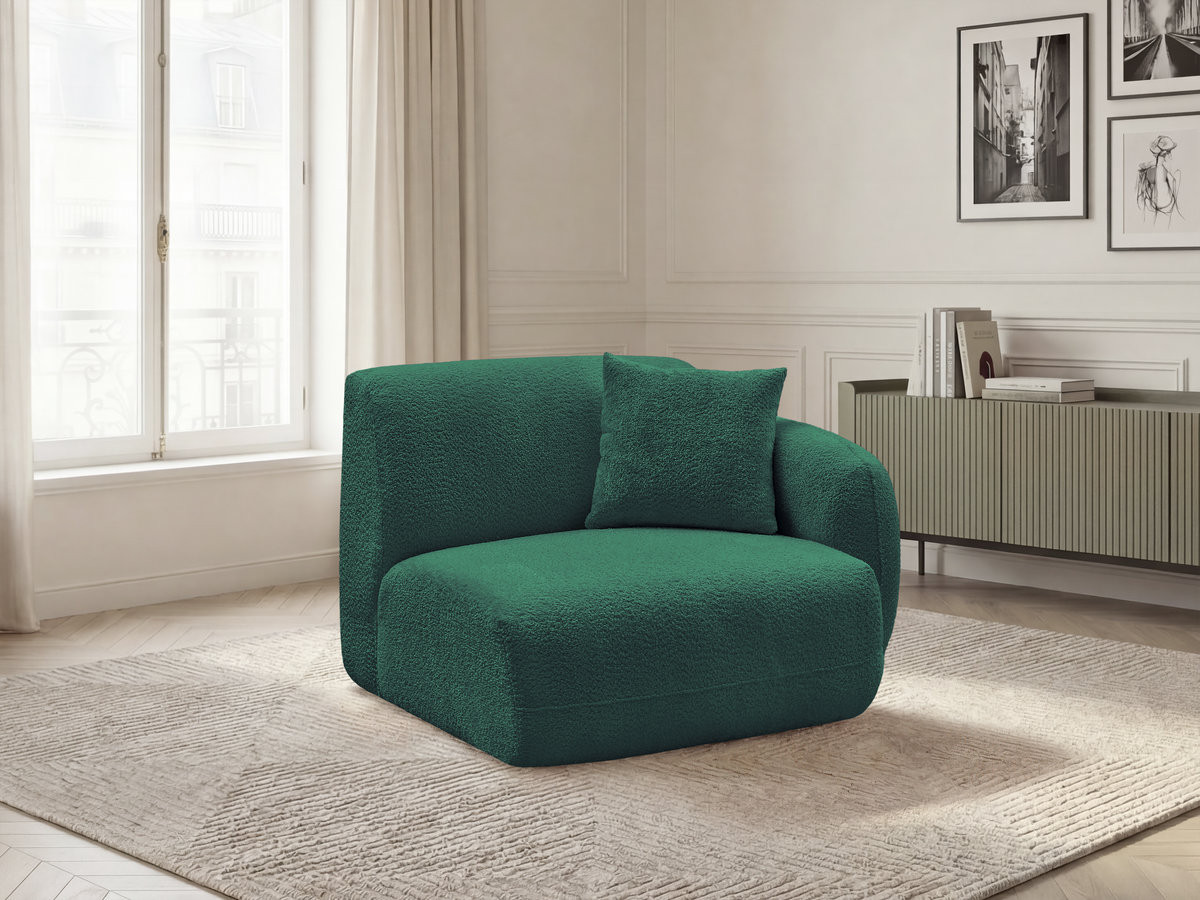 Chauffeuse 1 place avec accoudoir pour canapé modulable ANDA tissu chenille