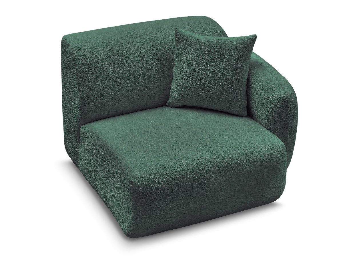 Chauffeuse 1 place avec accoudoir pour canapé modulable ANDA tissu chenille