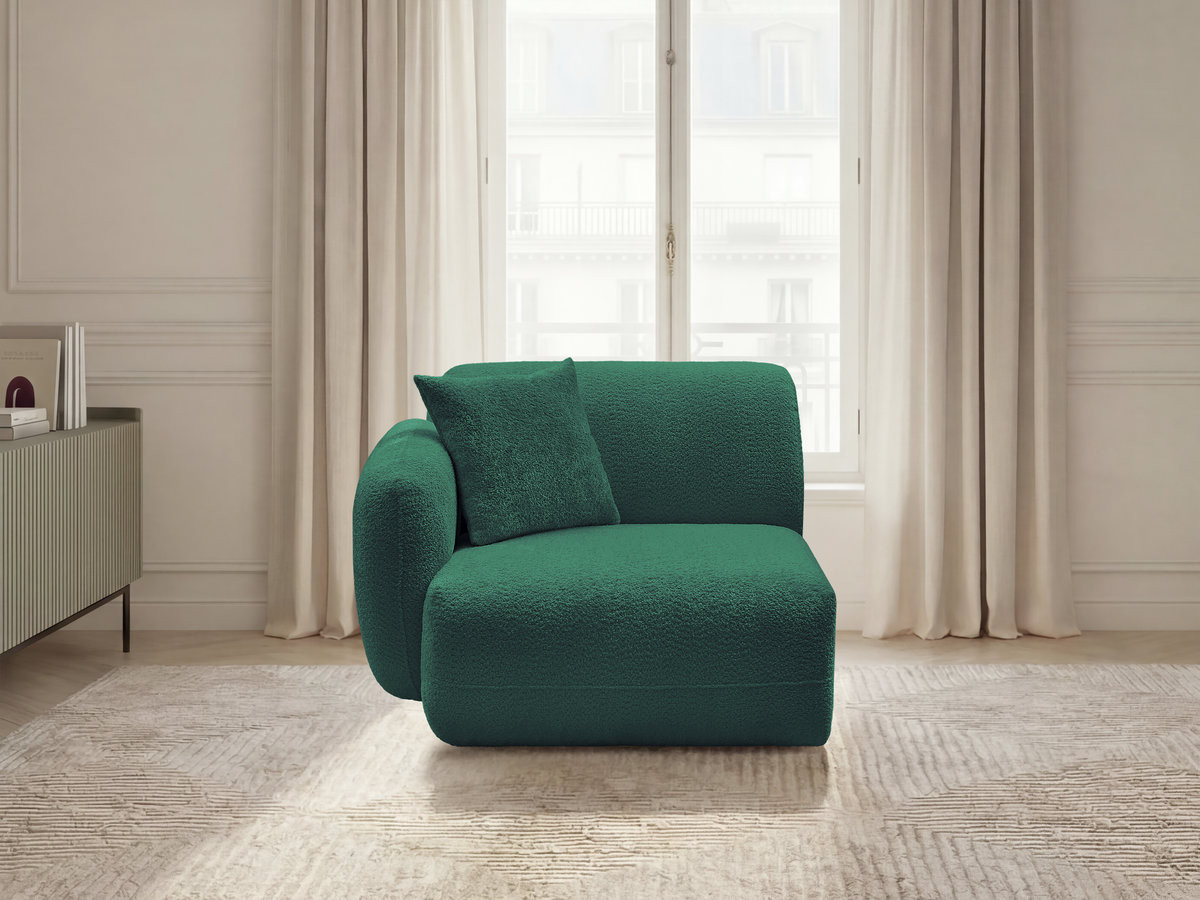 Chauffeuse 1 place avec accoudoir pour canapé modulable ANDA tissu chenille