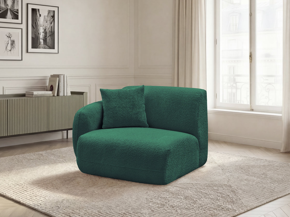 Chauffeuse 1 place avec accoudoir pour canapé modulable ANDA tissu chenille