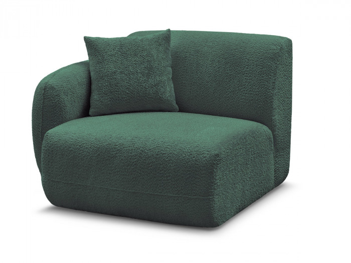 Chauffeuse 1 place avec accoudoir pour canapé modulable ANDA tissu chenille