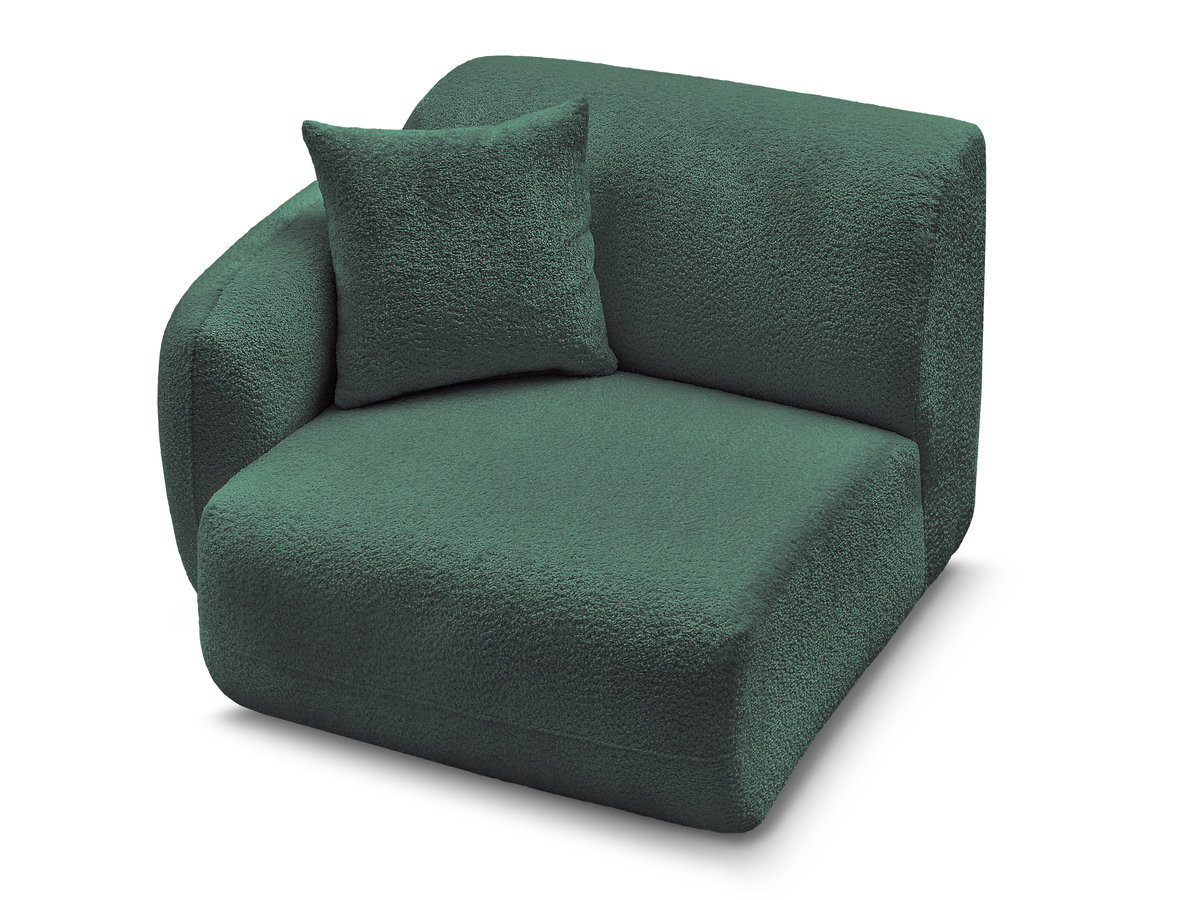 Chauffeuse 1 place avec accoudoir pour canapé modulable ANDA tissu chenille