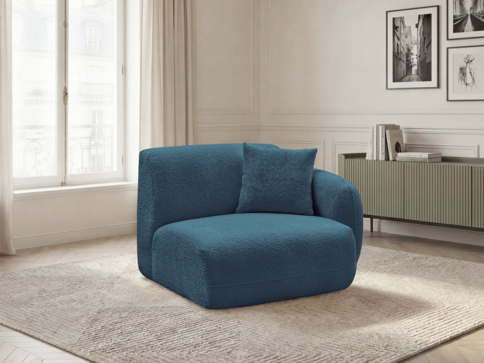 Chauffeuse 1 place avec accoudoir pour canapé modulable ANDA tissu chenille