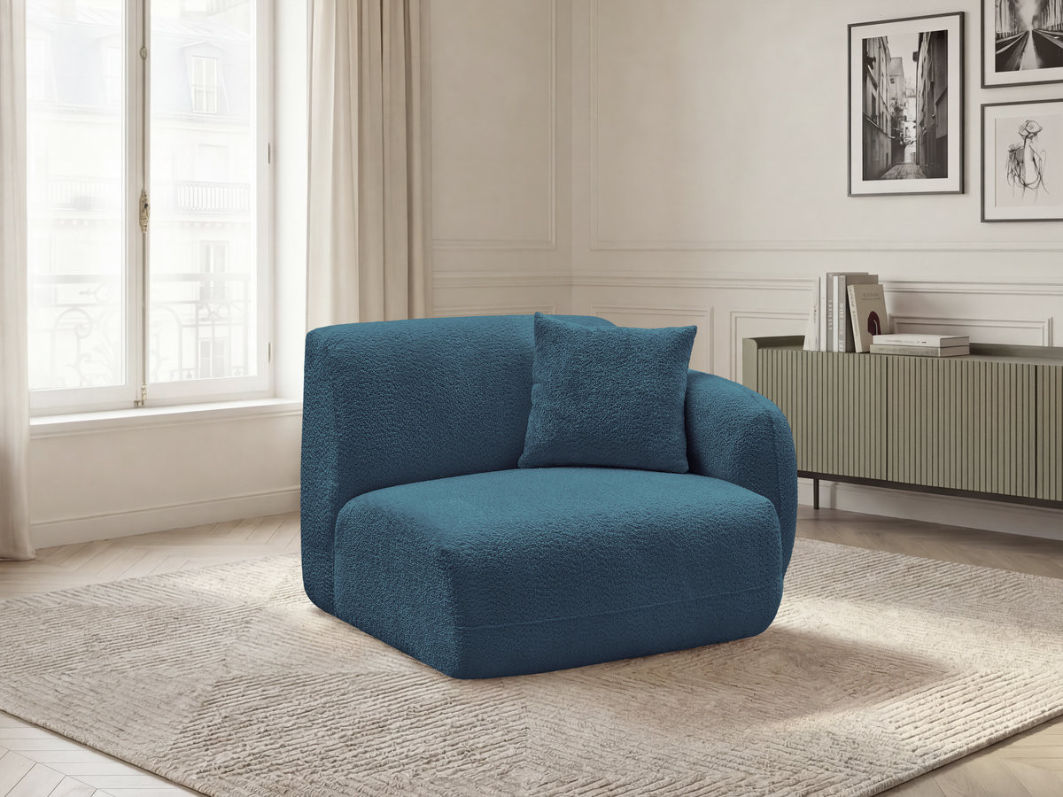 Chauffeuse 1 place avec accoudoir pour canapé modulable ANDA tissu chenille