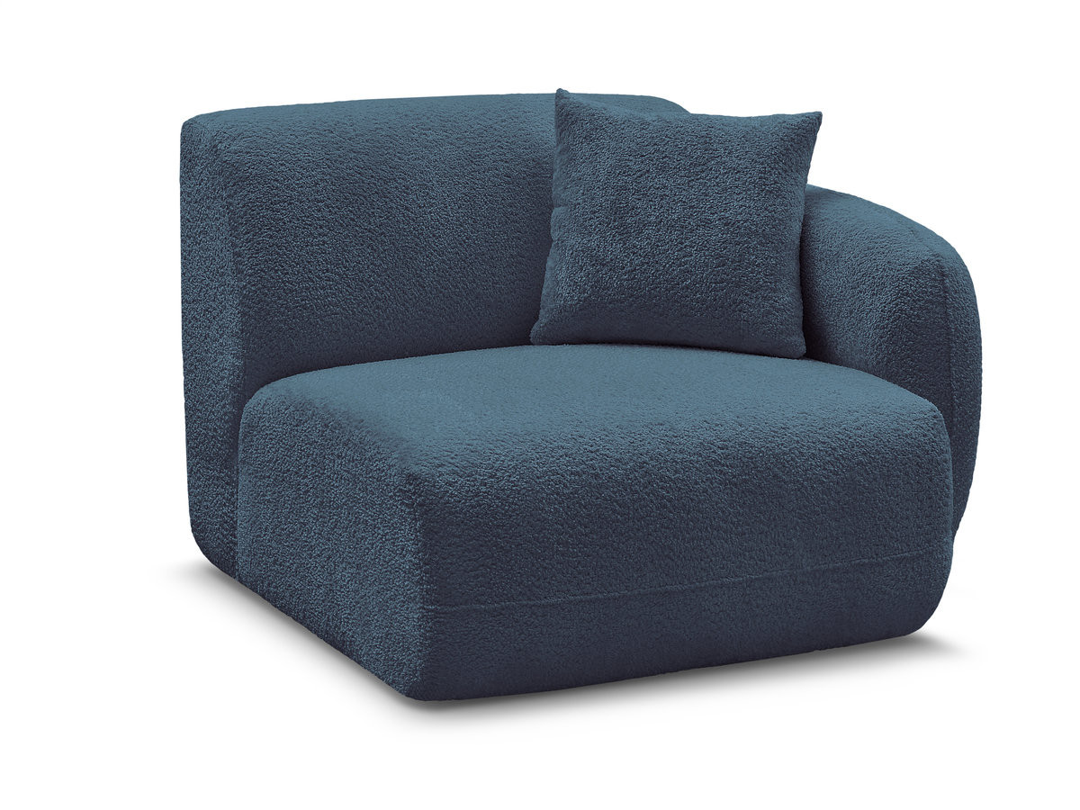 Chauffeuse 1 place avec accoudoir pour canapé modulable ANDA tissu chenille