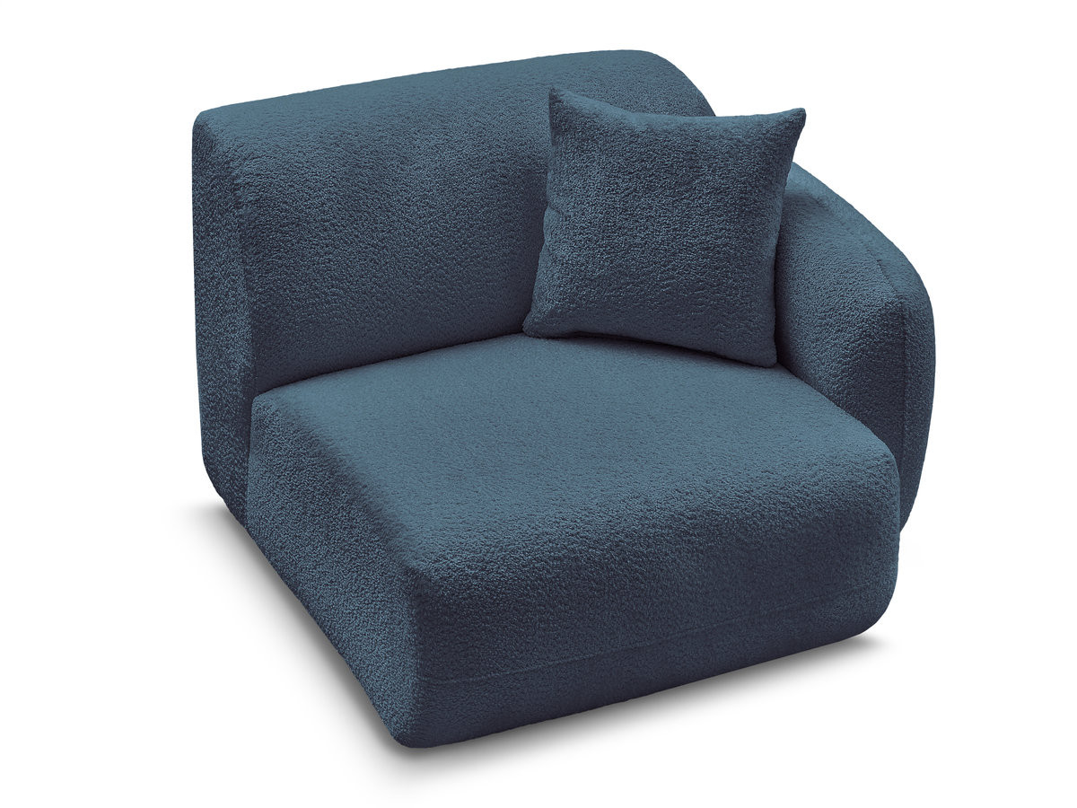 Chauffeuse 1 place avec accoudoir pour canapé modulable ANDA tissu chenille