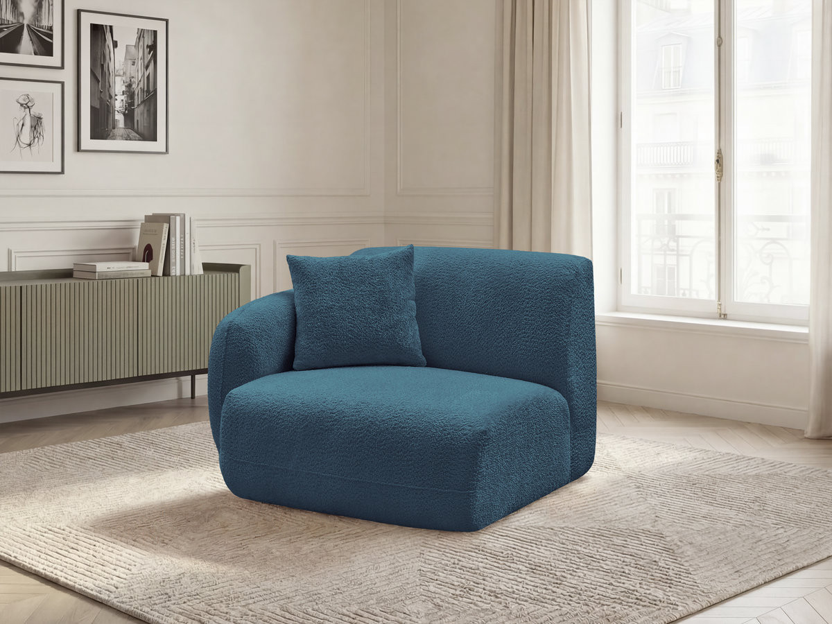 Chauffeuse 1 place avec accoudoir pour canapé modulable ANDA tissu chenille