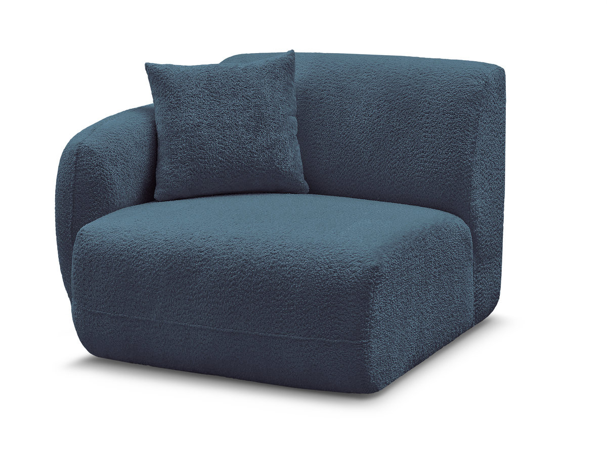 chauffeuse 1 place avec accoudoir pour canapé modulable anda tissu chenille gekleurd bleu clair