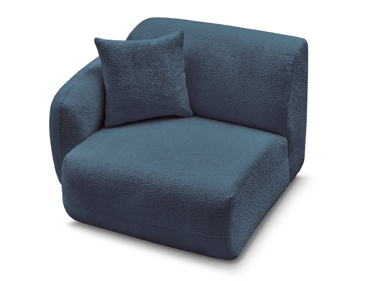 Chauffeuse 1 place avec accoudoir pour canapé modulable ANDA tissu chenille