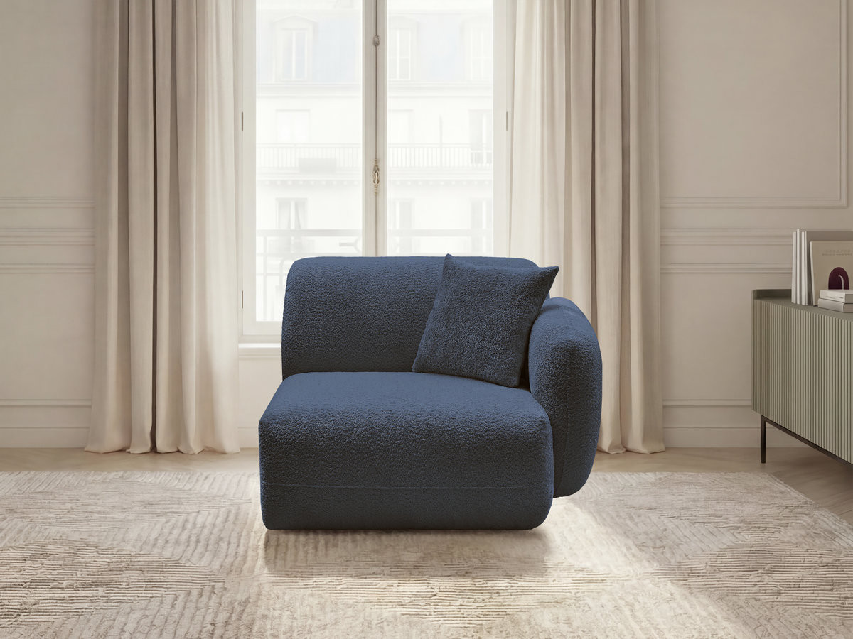 Chauffeuse 1 place avec accoudoir pour canapé modulable ANDA tissu chenille