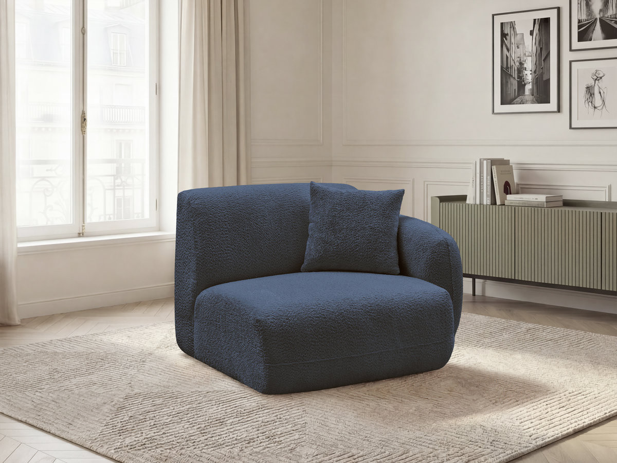 Chauffeuse 1 place avec accoudoir pour canapé modulable ANDA tissu chenille