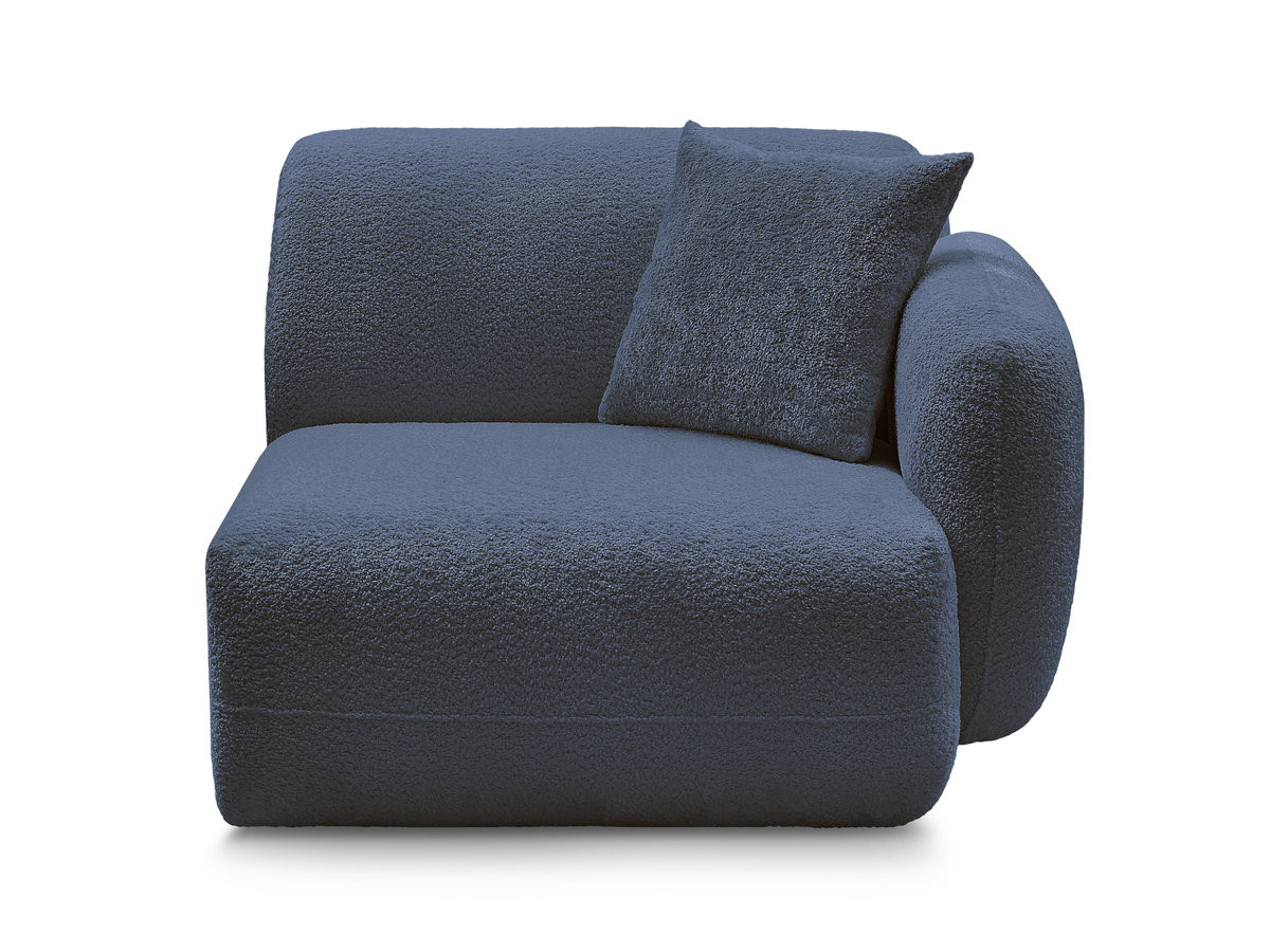 Chauffeuse 1 place avec accoudoir pour canapé modulable ANDA chenille bleu foncé — vue 6