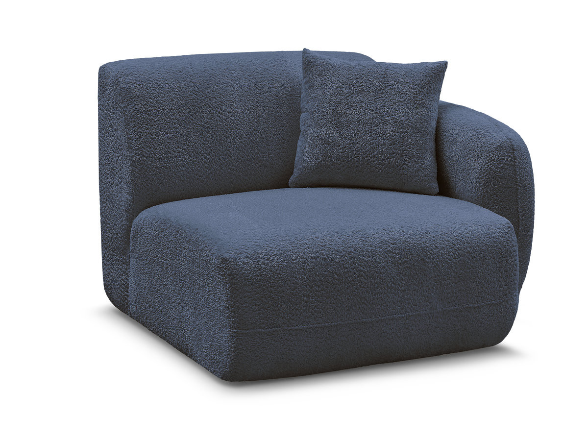 chauffeuse 1 place avec accoudoir pour canapé modulable anda tissu chenille gekleurd bleu foncé