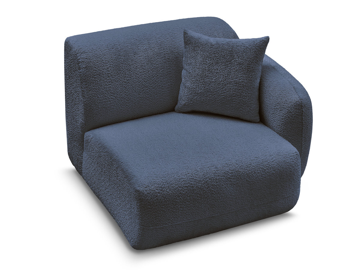 Chauffeuse 1 place avec accoudoir pour canapé modulable ANDA tissu chenille