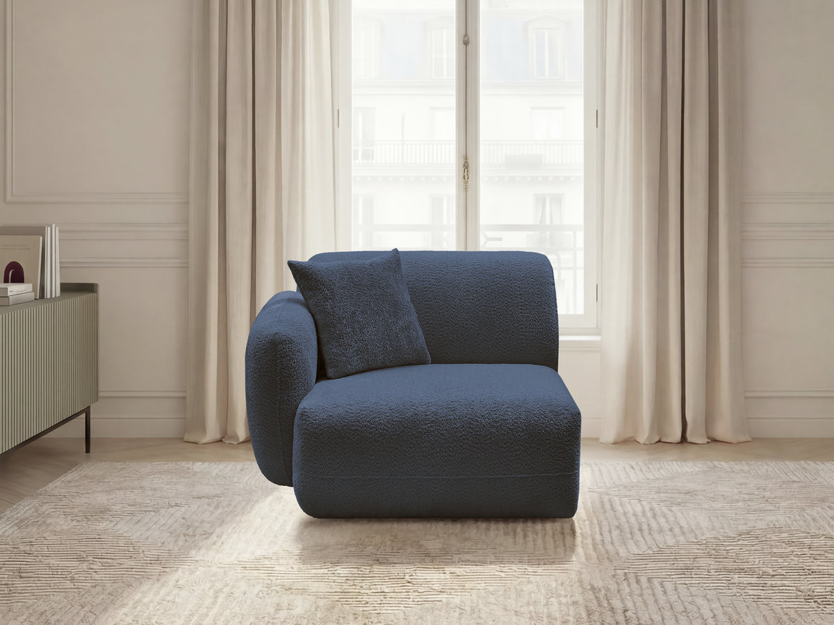 Chauffeuse 1 place avec accoudoir pour canapé modulable ANDA tissu chenille