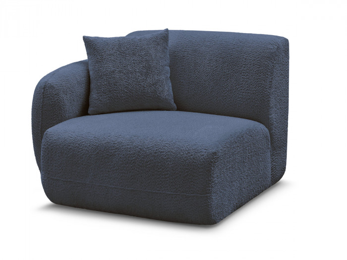 Chauffeuse 1 place avec accoudoir pour canapé modulable ANDA tissu chenille