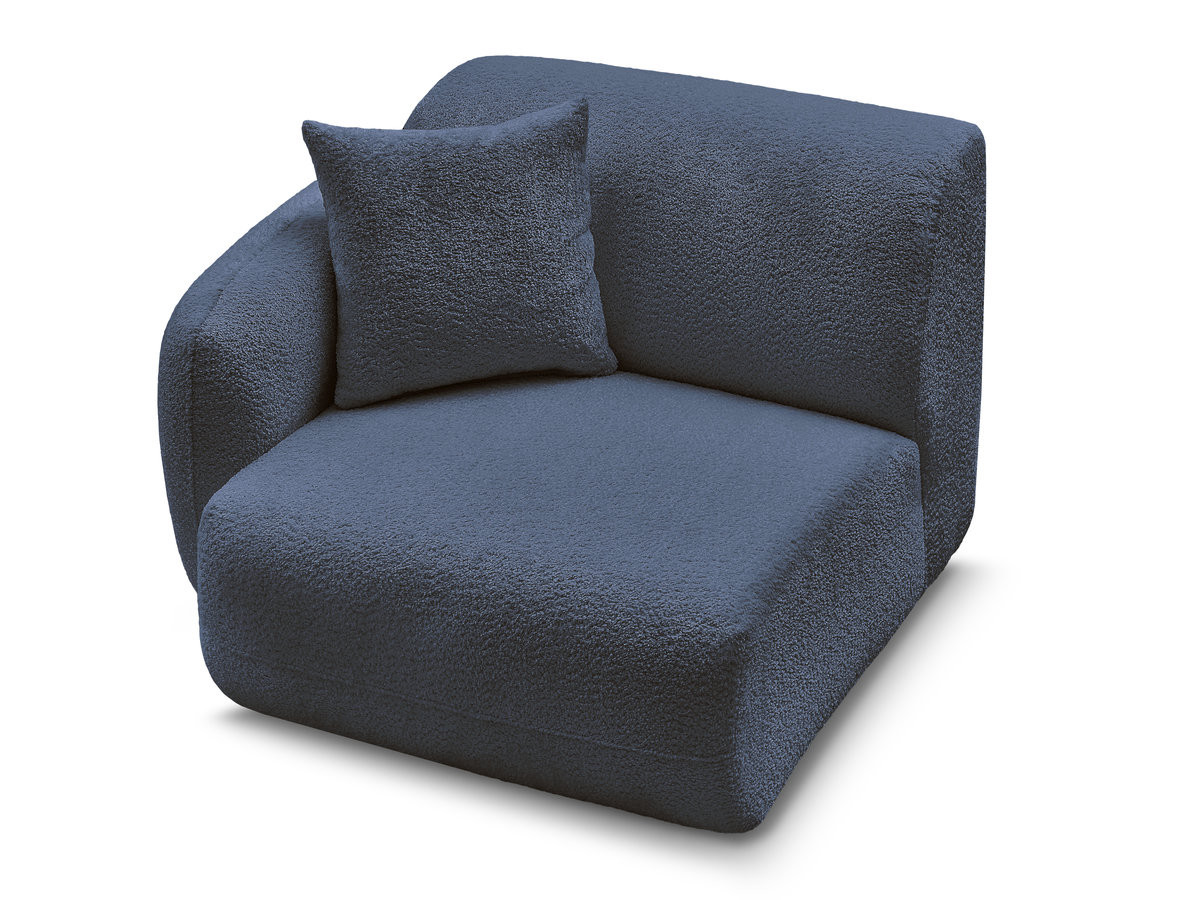 Chauffeuse 1 place avec accoudoir pour canapé modulable ANDA tissu chenille