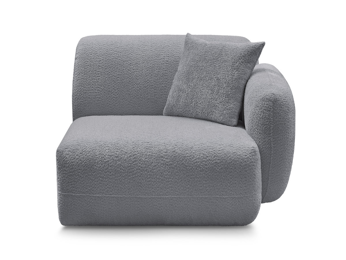 Chauffeuse 1 place avec accoudoir pour canapé modulable ANDA chenille gris — vue 6