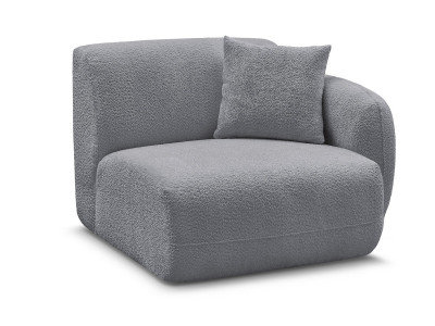 Chauffeuse 1 place avec accoudoir pour canapé modulable ANDA tissu chenille