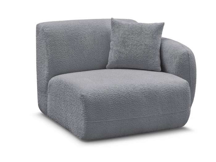 Chauffeuse 1 place avec accoudoir pour canapé modulable ANDA tissu chenille