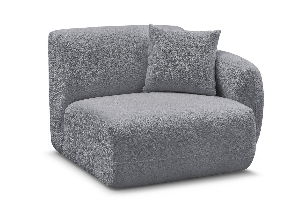 Chauffeuse 1 place avec accoudoir pour canapé modulable ANDA tissu chenille