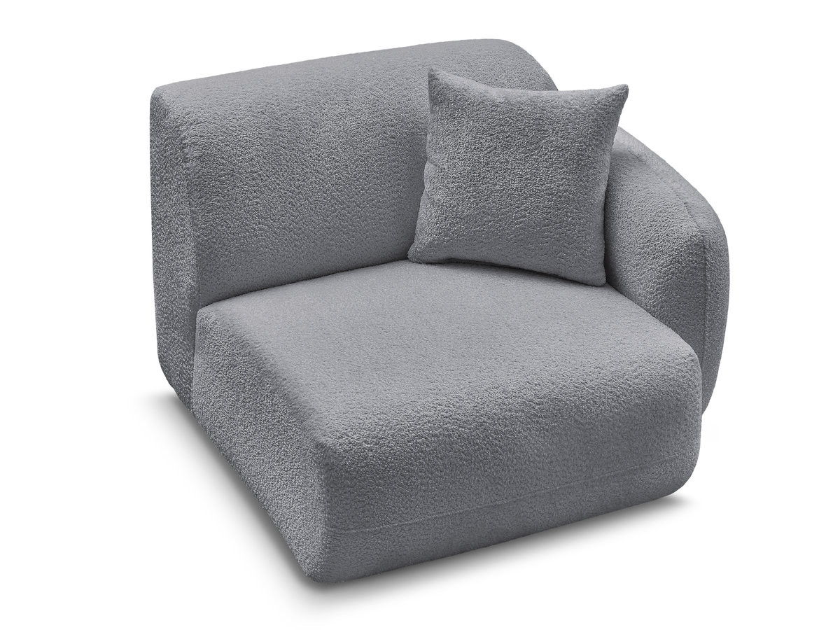 Chauffeuse 1 place avec accoudoir pour canapé modulable ANDA tissu chenille