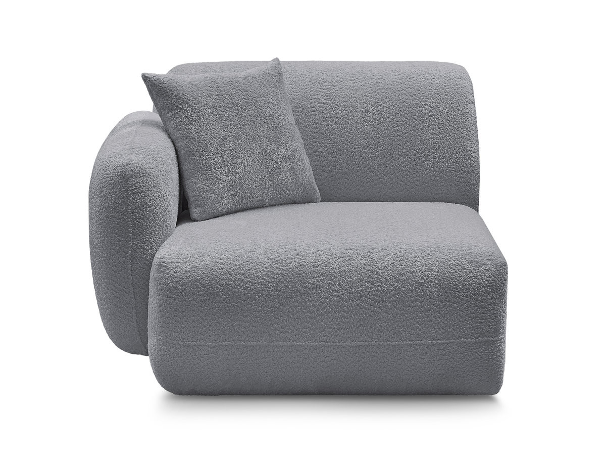 Chauffeuse 1 place avec accoudoir pour canapé modulable ANDA tissu chenille