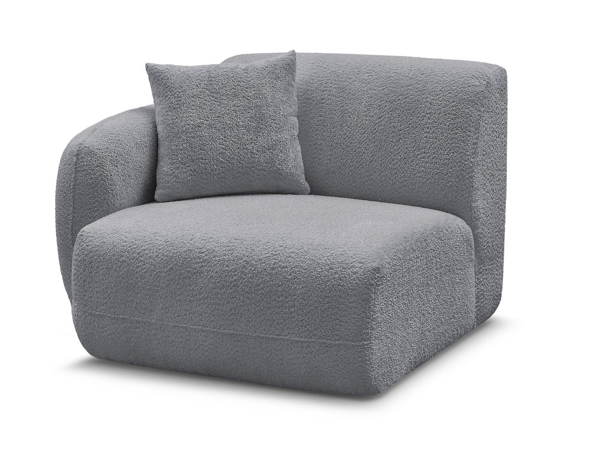 chauffeuse 1 place avec accoudoir pour canapé modulable anda tissu chenille gekleurd gris