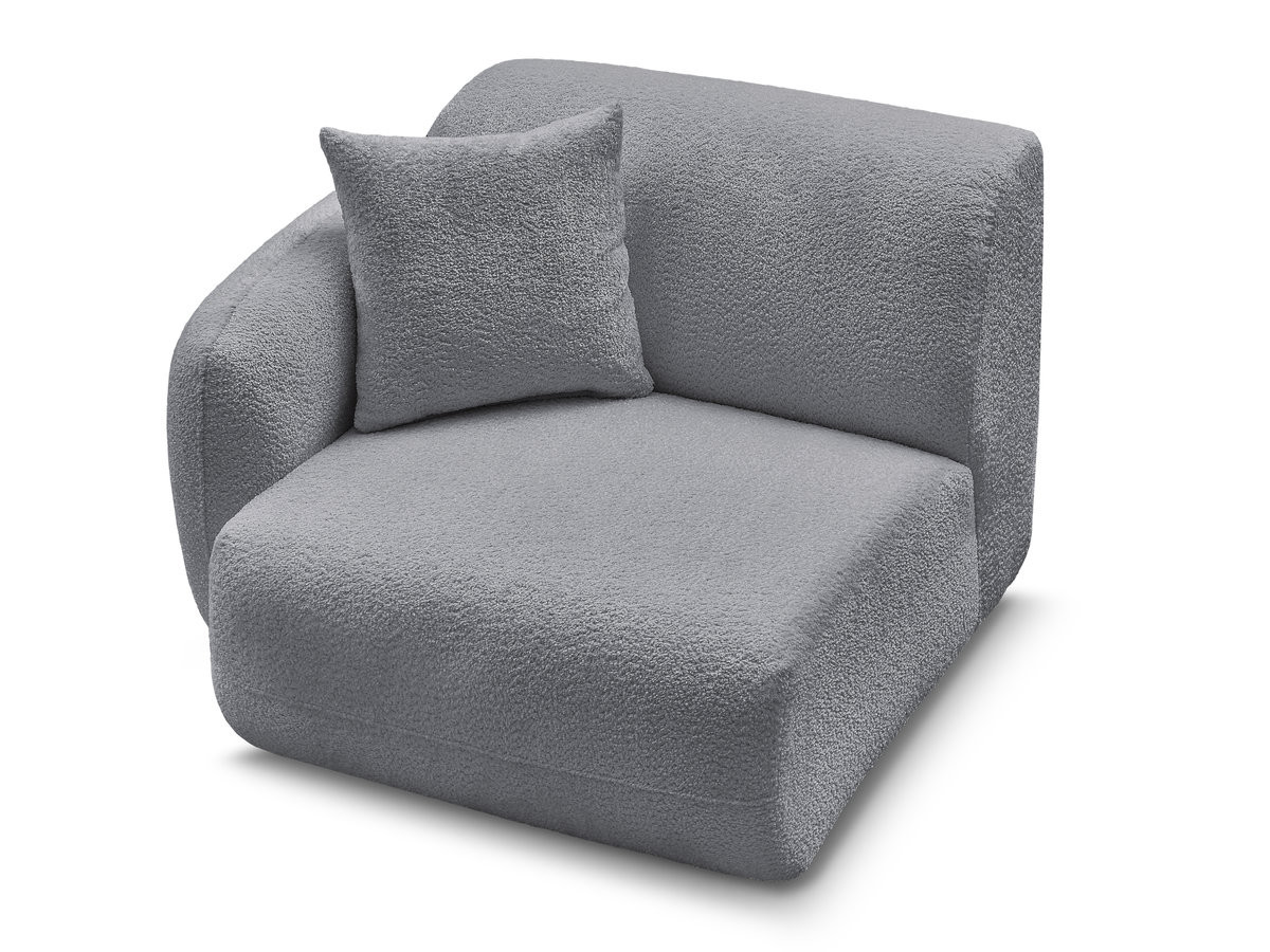 Chauffeuse 1 place avec accoudoir pour canapé modulable ANDA tissu chenille